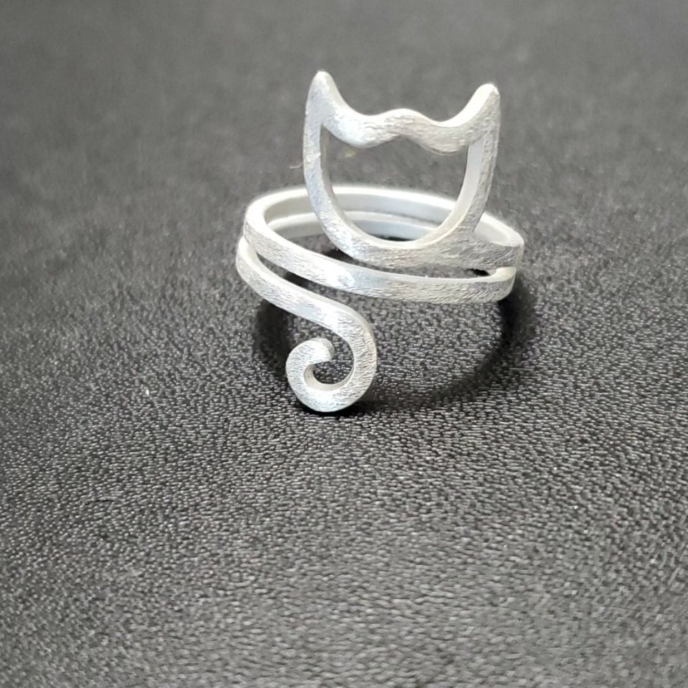 Sterling silver kitty cat ring size 7